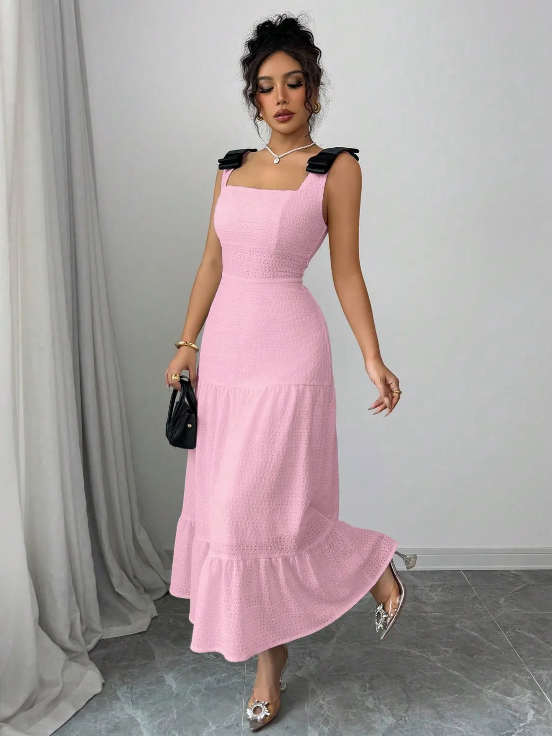 Square Neck Wide Strap Dress