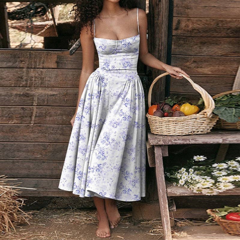 Floral Print Midi Cami Dress