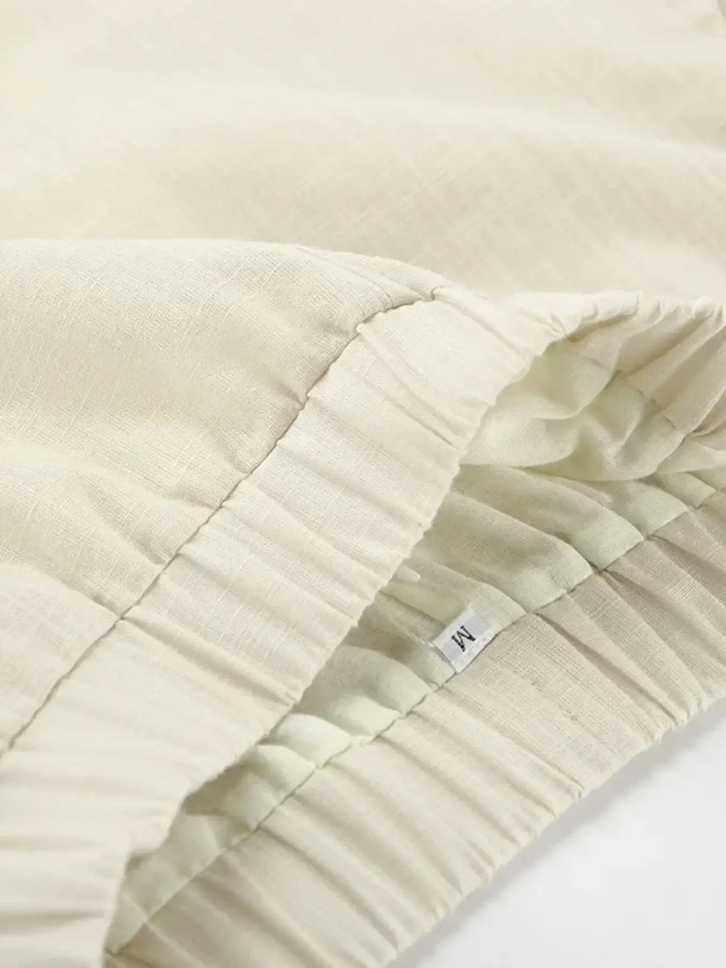 Button Up V-Neck Vest and Shorts Set