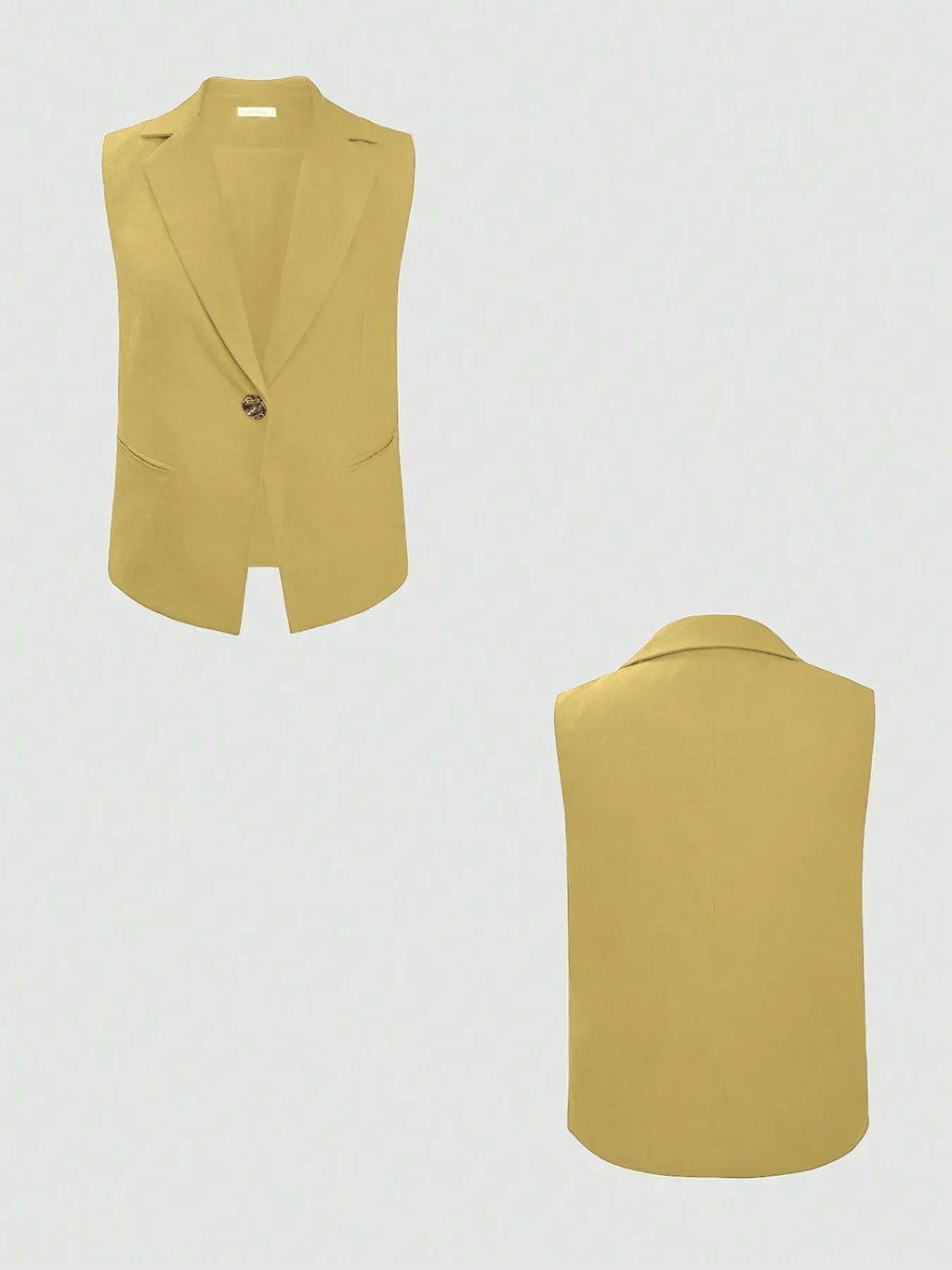 One Button Sleeveless Top and Pants Set