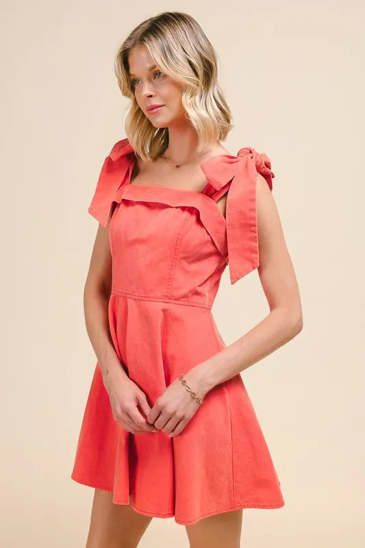 SO ME Fit and Flare Washed Gameday Dress