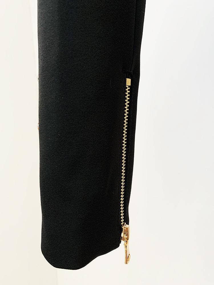 Delaney Black Rhinestone Top and Skirt Two Piece Set