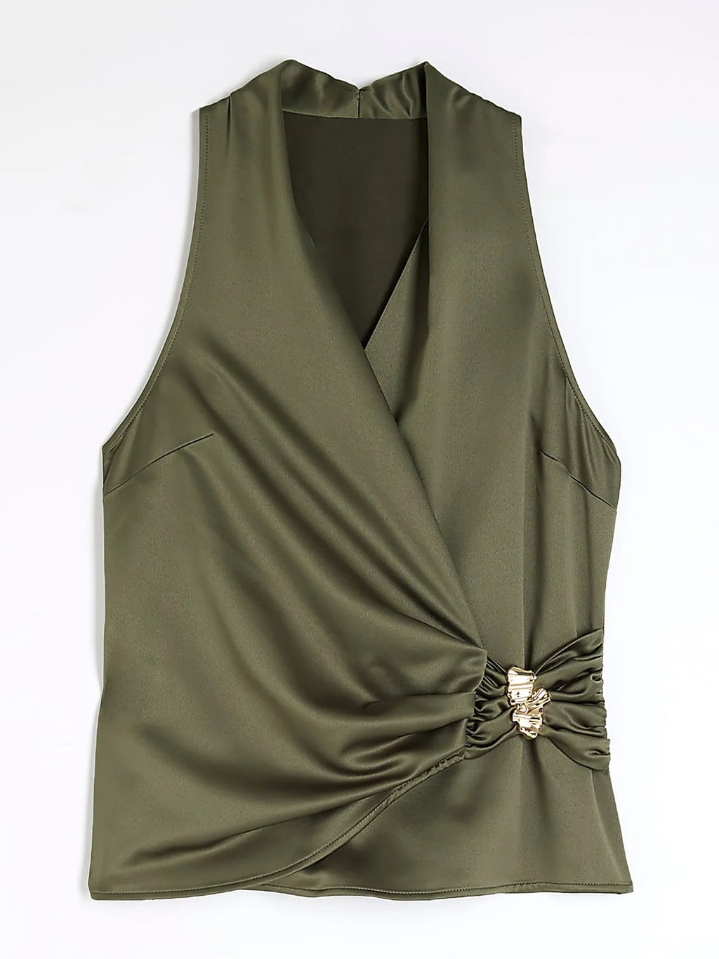 Surplice Sleeveless Top and Pants Set