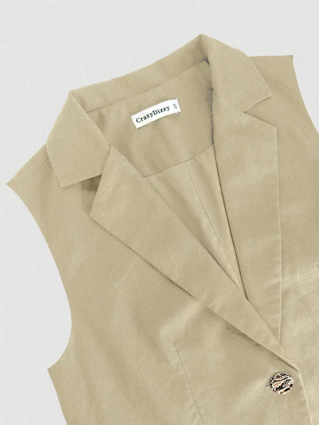 One Button Sleeveless Top and Pants Set