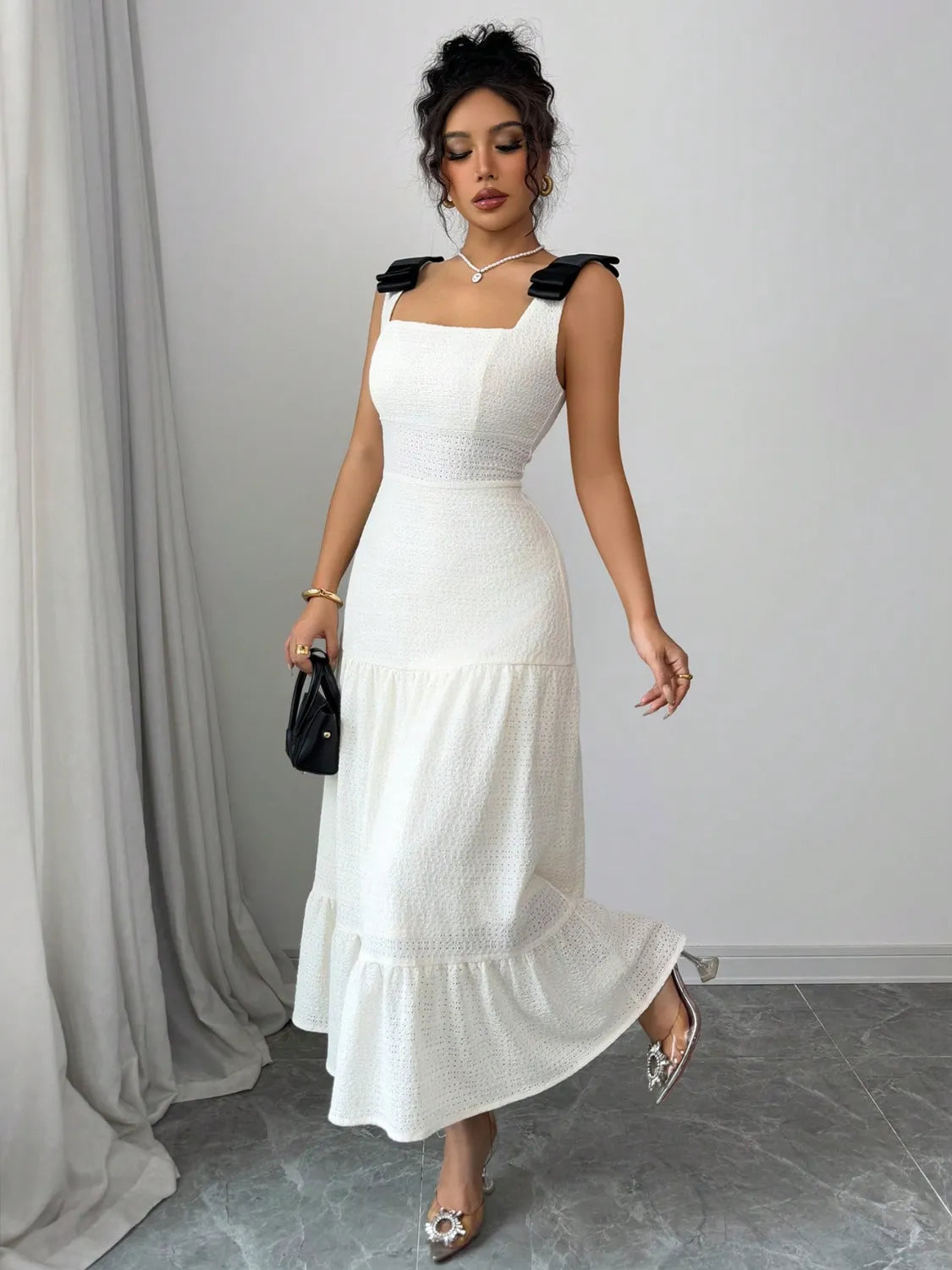 Square Neck Wide Strap Dress