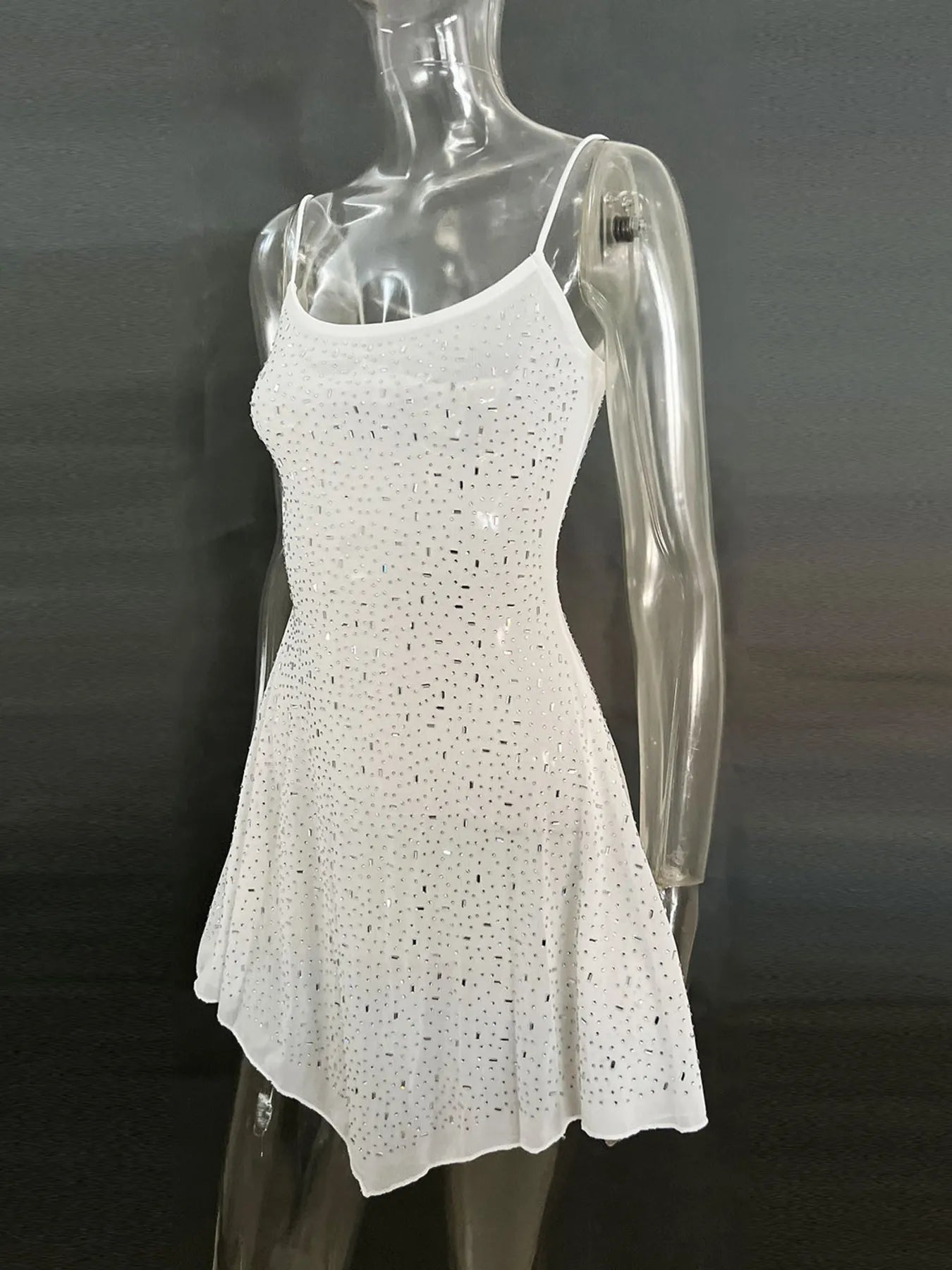 Rhinestone Decor Mini Cami Dress