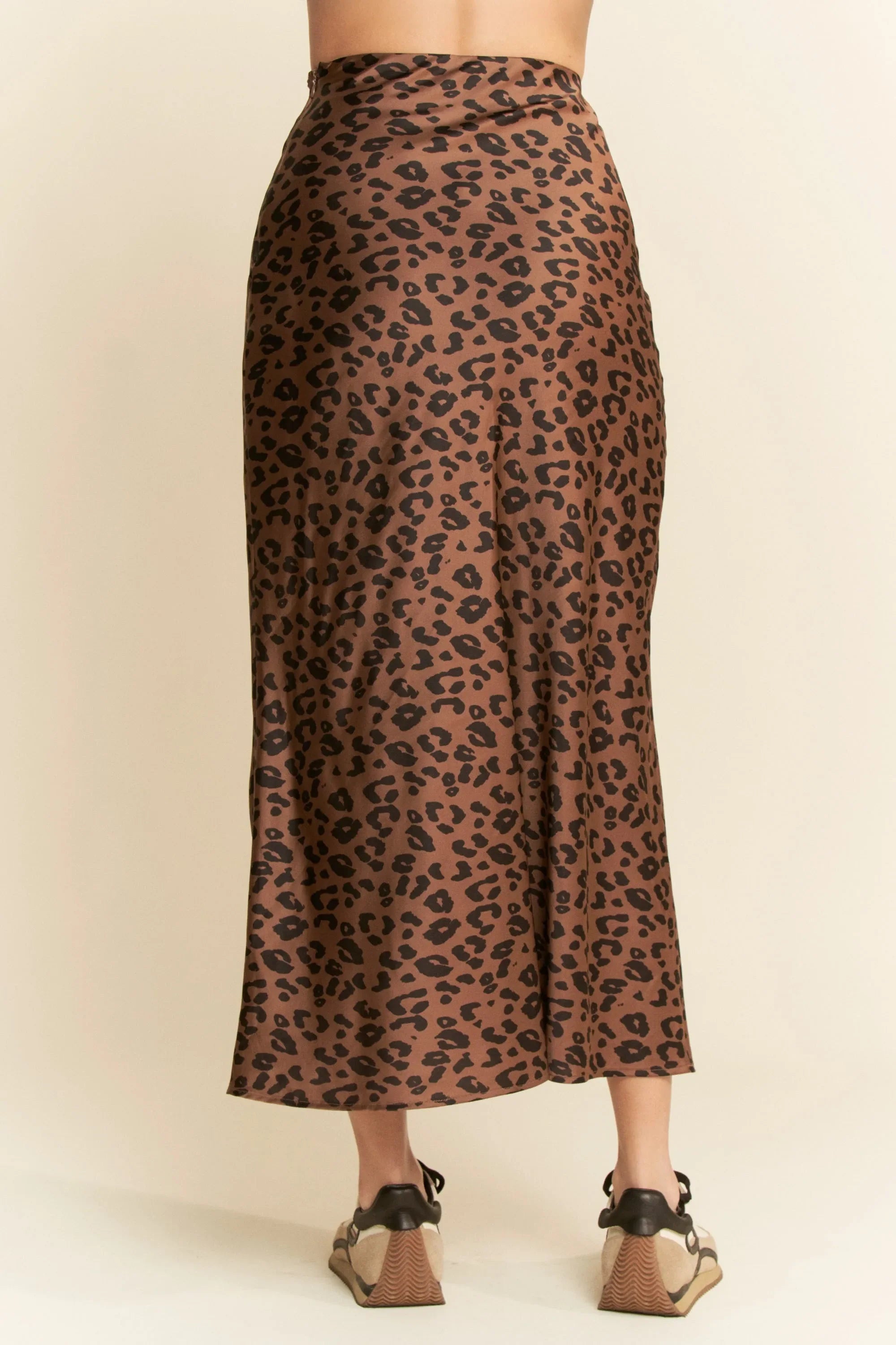 Davi & Dani Leopard Animal Print Long Length Skirt