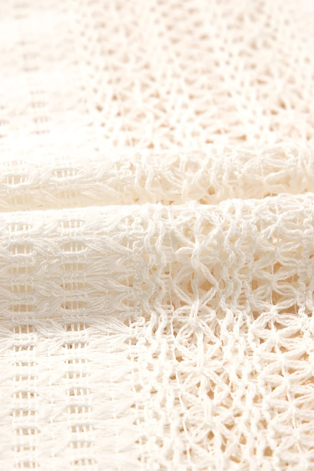 Lace Crochet Collared Neck Oversized Shirt