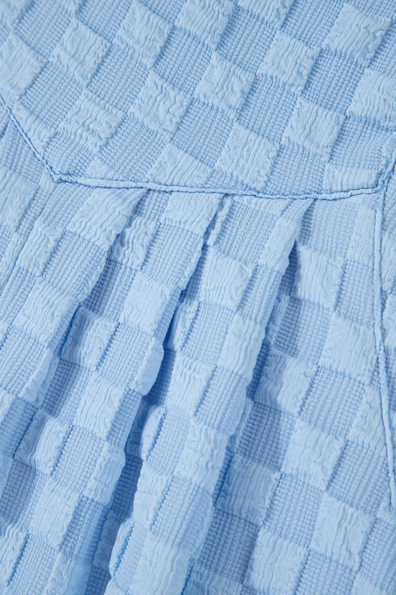 Checkered Pocketed Wide Leg Overalls