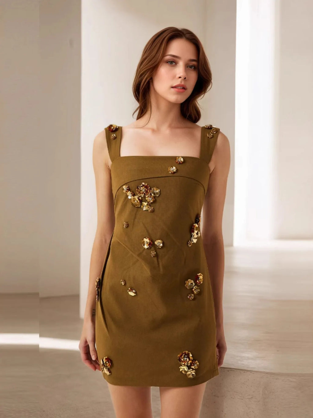 Square Neck Mini Dress