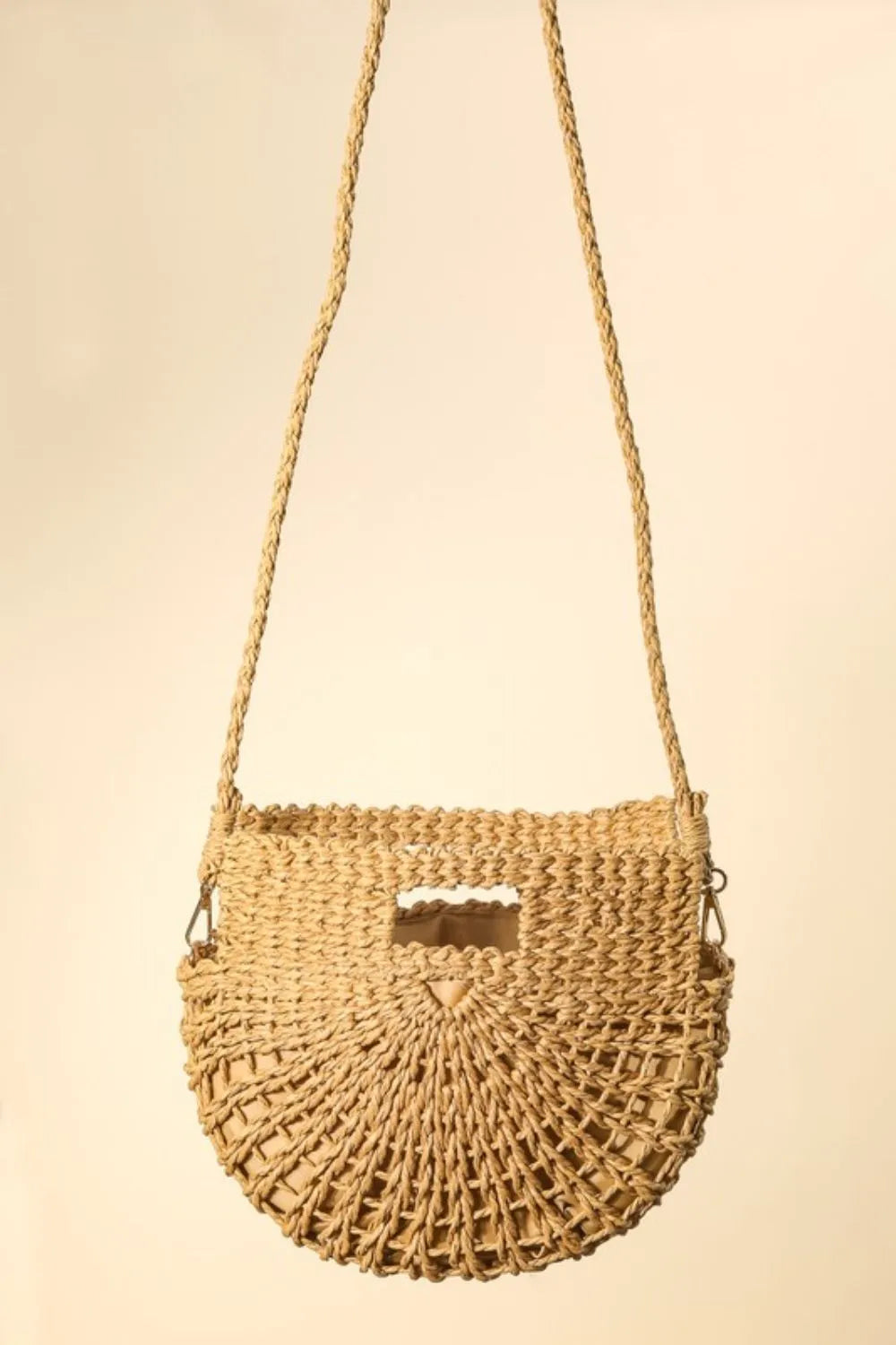Fame Braided Semi Circle Tote Bag