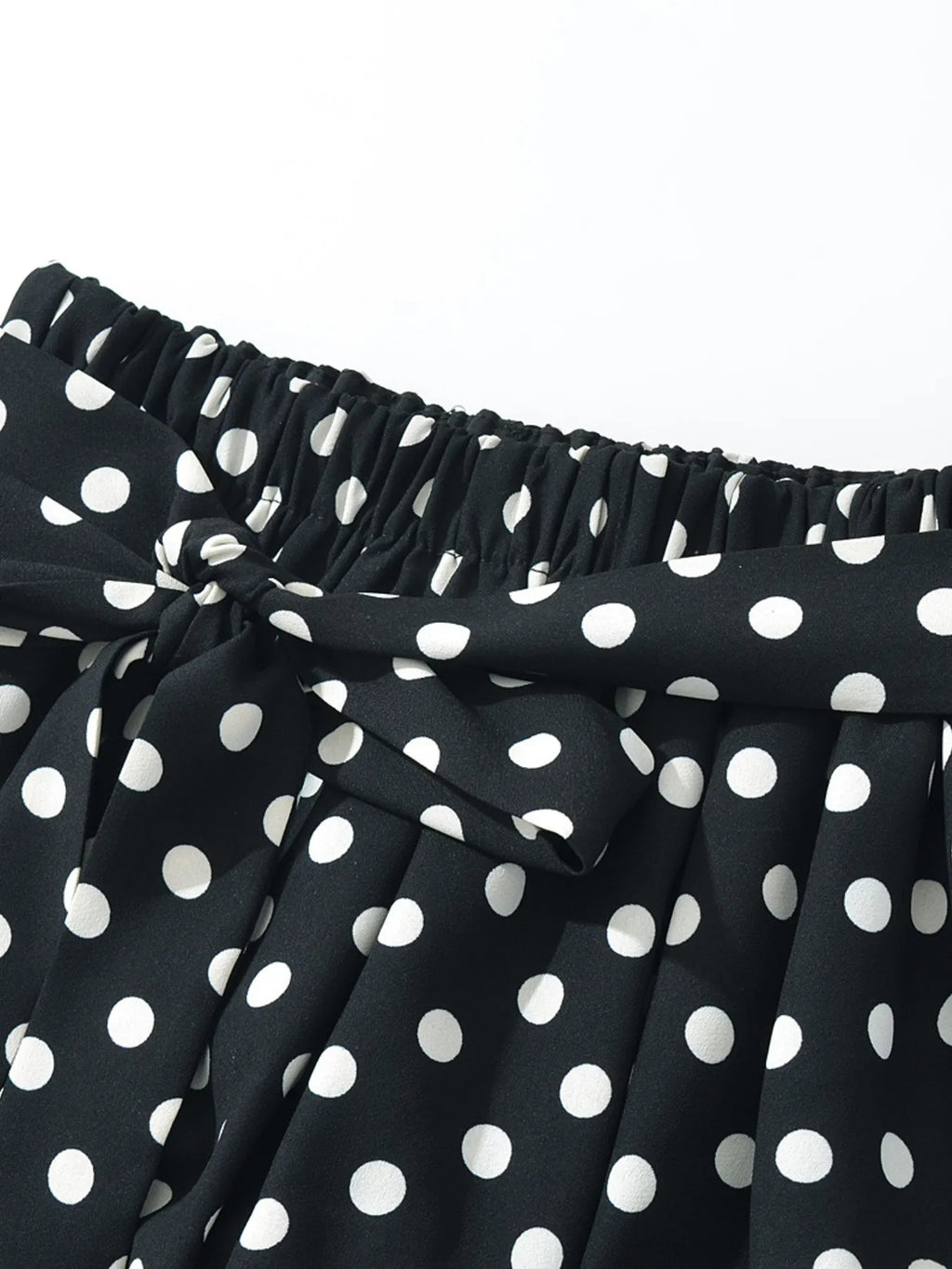 Polka Dot One-Shoulder Top and Mini Skirt Set