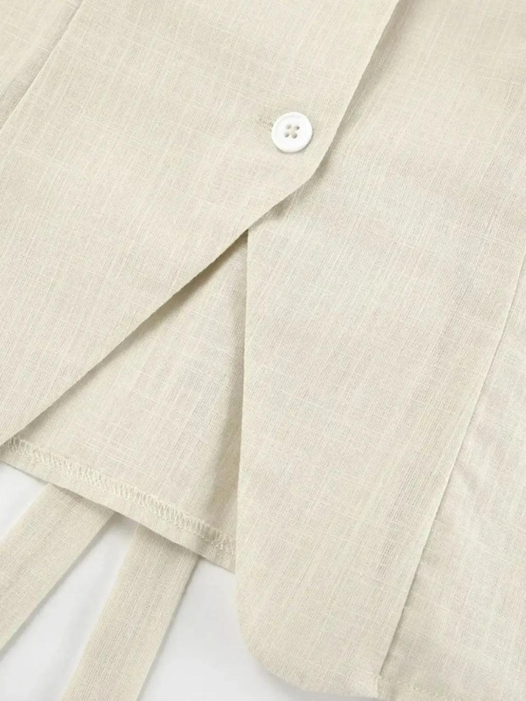 Button Up V-Neck Vest and Shorts Set