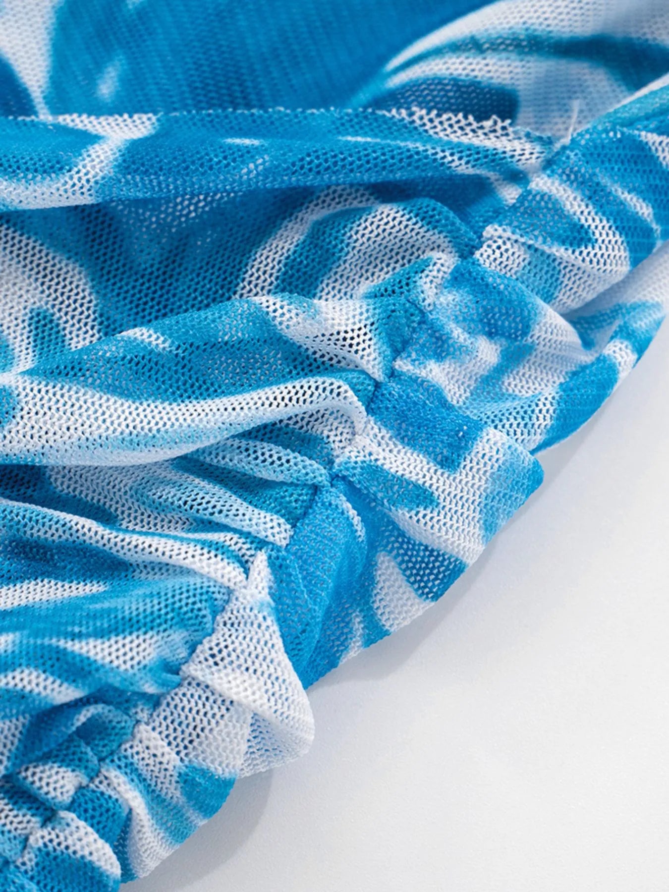 Printed Mock Neck Long Sleeve Mini Dress