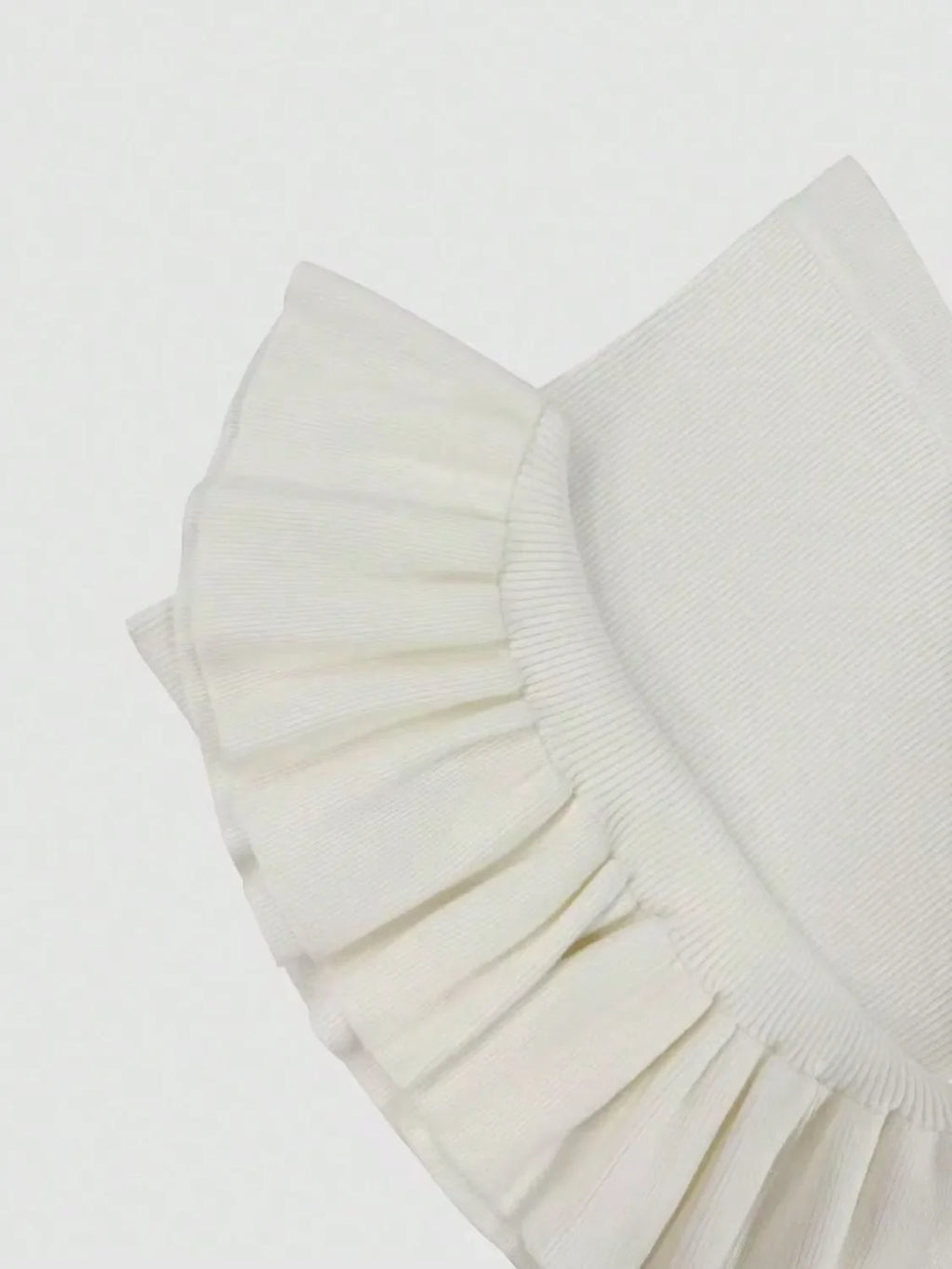 Ribbed Knit Bodycon Midi Dress with Ruffle Hem