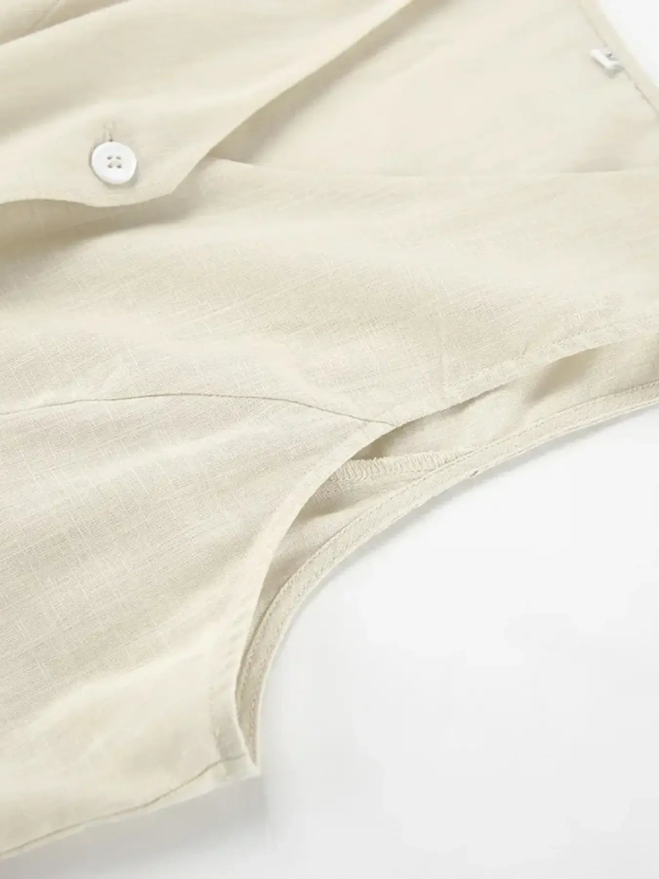 Button Up V-Neck Vest and Shorts Set