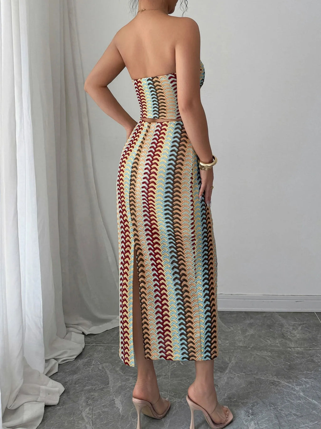 Printed Tube Top and Skirt Set