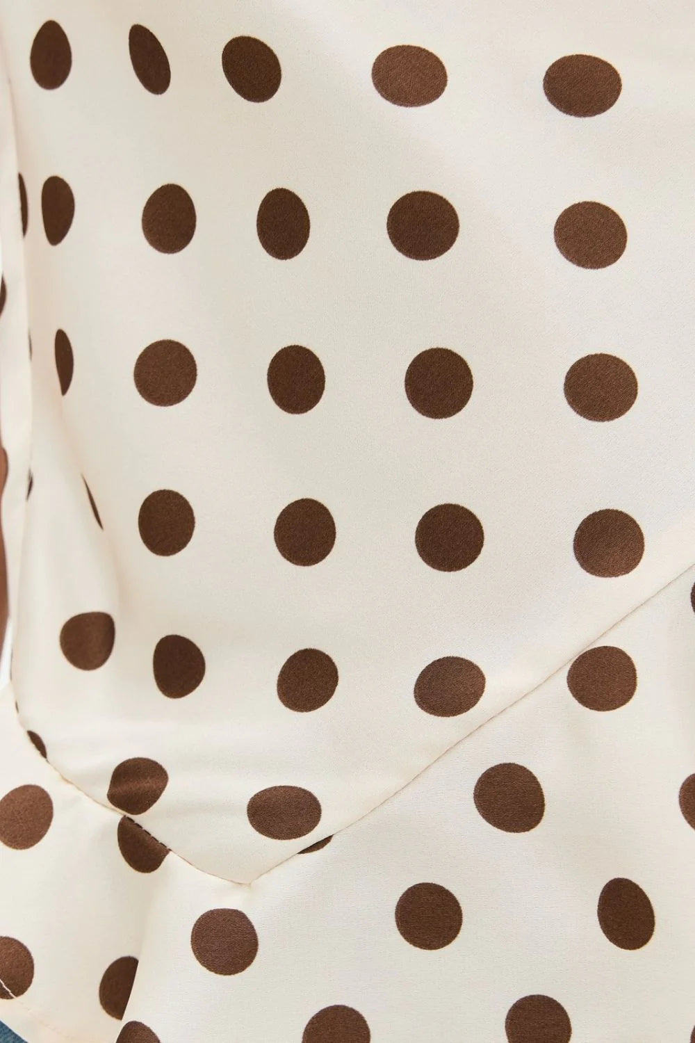 Crisscross Ruffled Hem Polka Dot Cami