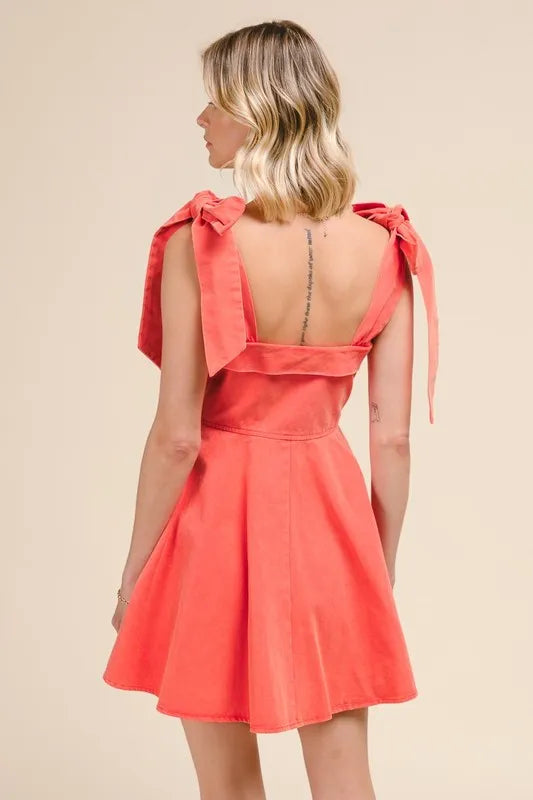 SO ME Fit and Flare Washed Gameday Dress