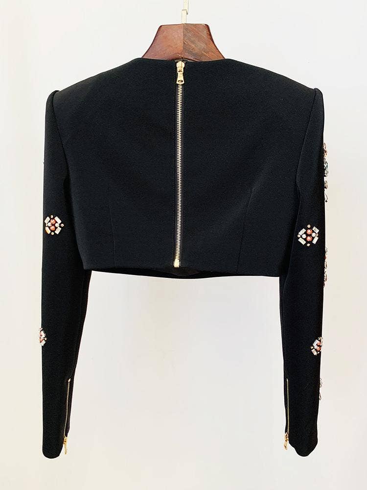 Delaney Black Rhinestone Top and Skirt Two Piece Set